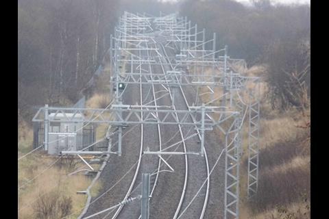 Completion of work to electrify the line from Edinburgh to Glasgow via Falkirk High has been delayed by a further three months.